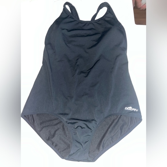Dolfin aqua shape racing suit one piece 18 44 bathing solid black - Picture 2 of 6